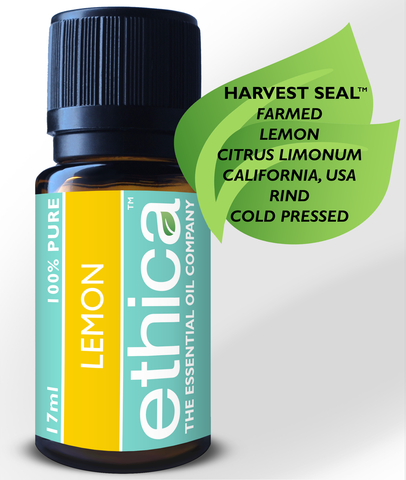 Lemon Essential Oil | Farmed, California USA, Single-Origin, 100% Authentic Citrus Limonum